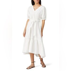 CAARA Lombardy white midi tie dress size small